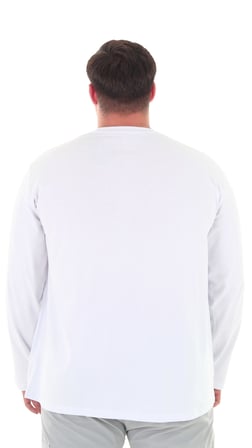 Erkek 115-155 Kilo Arası İçin Uygun Uzun Kol Bisiklet Yaka Mevsimlik Baskılı İnce Sweatshirt