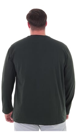 Erkek 115-155 Kilo Arası İçin Uygun Uzun Kol Bisiklet Yaka Mevsimlik Baskılı İnce Sweatshirt