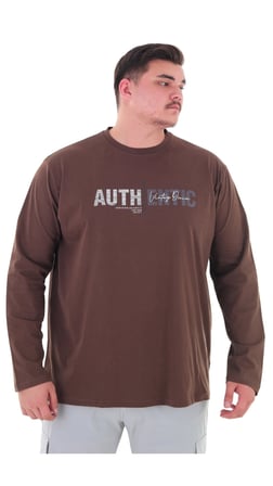 Erkek 115-155 Kilo Arası İçin Uygun Uzun Kol Bisiklet Yaka Mevsimlik Baskılı İnce Sweatshirt
