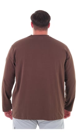 Erkek 115-155 Kilo Arası İçin Uygun Uzun Kol Bisiklet Yaka Mevsimlik Baskılı İnce Sweatshirt