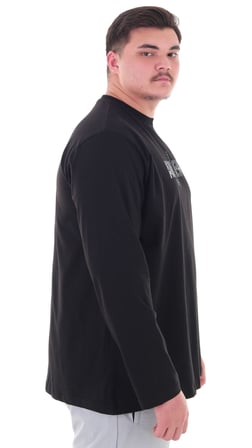 Erkek 115-155 Kilo Arası İçin Uygun Uzun Kol Bisiklet Yaka Mevsimlik Baskılı İnce Sweatshirt