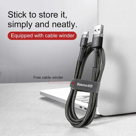 Cafule USB A to C Kbl 2A 3m-Gri+S