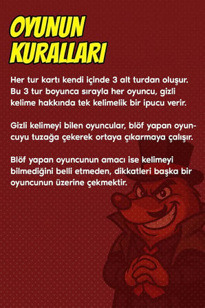 Köstebek Kutu Oyunu Kart Oyunu Sahtekar Kelime Oyunu - Arkadaşlarınız Ailenizle Oynayabileceğiniz Oyun - Eğlenceli Kutu Oyunu