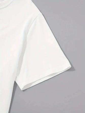 Modi Green Baskılı Oversize Bisiklet Yaka T-shirt - Beyaz