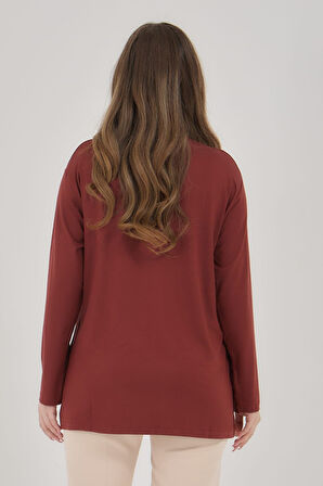 Kadın V Yaka Likralı Büyük Beden Orta Yaş Anne Penye Bluz