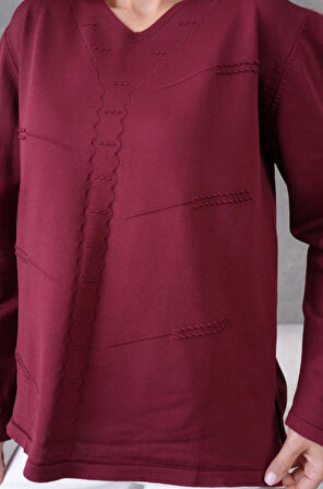 Kadın Yumuşak Dokulu V Yaka Triko Kazak