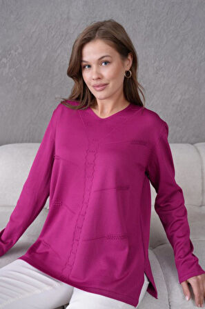 Kadın Yumuşak Dokulu V Yaka Triko Kazak