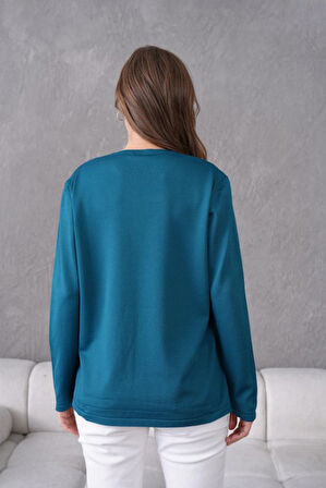 Kadın Yumuşak Dokulu V Yaka Triko Kazak