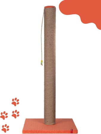 90cm Catnipli Kalın Borulu Dev Tırmalama Tahtası Antrasit