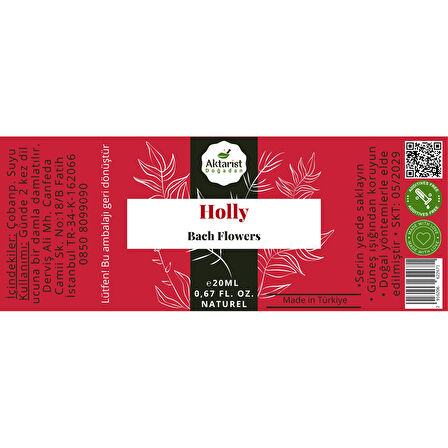 Holly - Bach Flowers Water 20Ml