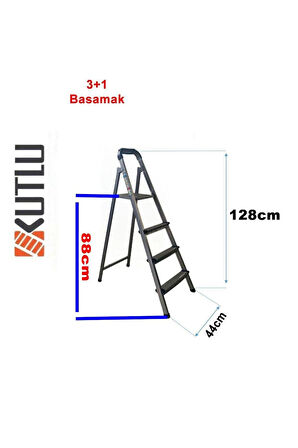  Kutlu Dayanıklı 3+1 Metal Basamaklı Merdiven