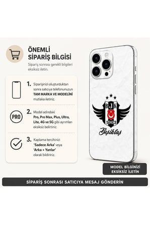 Kara Kartal Beyaz Mermer — Tüm Telefonlara Uyumlu Kaplama | Sipariş Sonrası Marka ve Modelinizi İletiniz