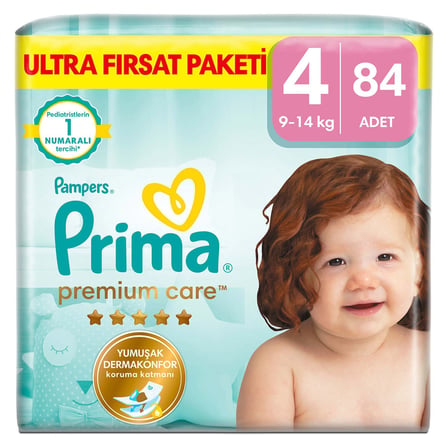 3 Adet Prima Bebek Bezi Premium Care 4 Beden Maxi Ultra Fırsat Paketi 9-14 kg 84 Adet