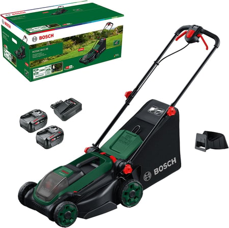 Bosch Rotak 18V-38 (2x 4.0Ah, Çift Akü) Çim Biçme Makinesi