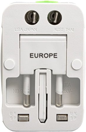 Evrensel Priz Çevirici Seyahat Tipi Universal Adaptör – İngiliz, Amerikan ve Avustralya Fiş Uyumlu, +150 Ülke İçin Priz Çevirici (Voltaj Dönüştürmez)