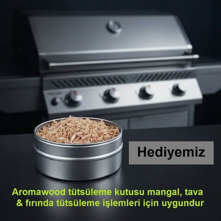 Napolyon Kiraz Ağacı ve Biberiye Karışımı Tütsüleme Tütsü Talaşı, Mangal ve BBQ için, 650 gram 2500 ml. Tütsüleme Kutusu Hediyeli
