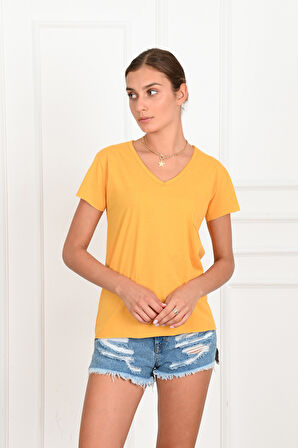 Kadın Basic Cepli Tshirt 8328