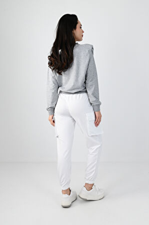 Kadın Omuz Vatka Detaylı Bluz 9247