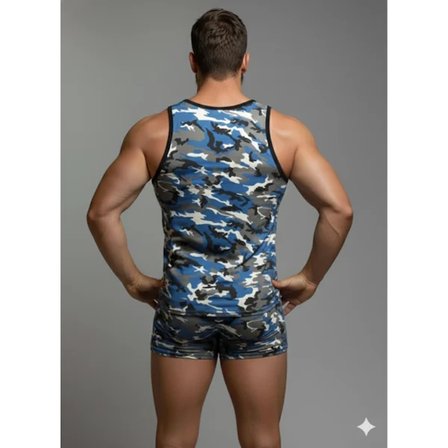 Modi Green Erkek Kamuflaj Tank Top Boxer İç Çamaşır Takımı