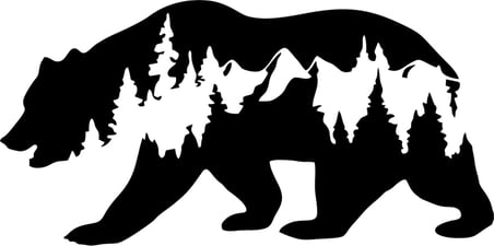 Sticker Usta Quart Ayı Off Road Bear Off Road Hayvan Doğa Oto Sticker Siyah 20 x 10 cm