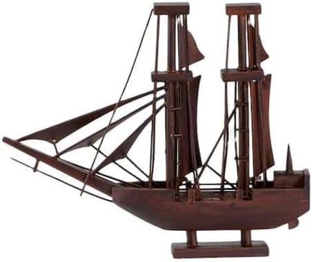 Dekoratif Ahşap Yelkenli Gemi 24 cm Biblo