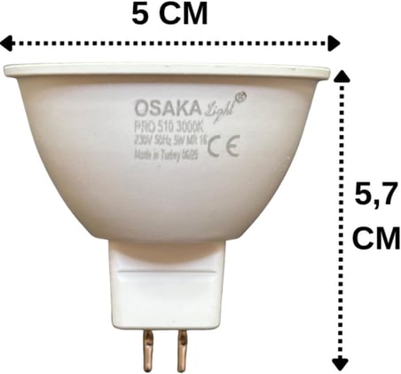 LED Çanak Ampul, 5W (40W), Sarı Işık 3000K, MR16 G4 Duylu, 3 Adet