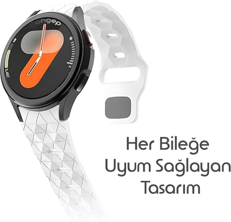 Sportif Football Pattern Loop 20mm Kordon Samsung ile Uyumlu Galaxy Watch 7/6/5/4 Serisi için Galaxy Watch 7 Kordon (40mm/44mm) Watch 6/4 Classic (47/43/42mm) Watch 5 Pro Uyumlu