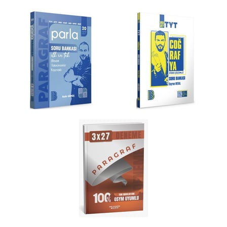 2027 Benim Hocam TYT Paragraf AYT DGS ALES KPSS MSÜ Parla + Coğrafya Soru + anla kazan paragraf deneme 3'lü Set