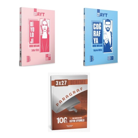2027 Benim Hocam AYT Biyoloji + Coğrafya Konu + anla kazan paragraf deneme 3'lü Set