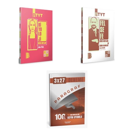 2027 Benim Hocam TYT Biyoloji + Felsefe ve Tamamı Video Çözümlü Konu + anla kazan paragraf deneme 3'lü Set