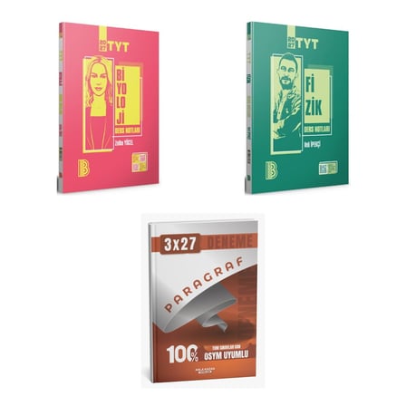 2027 Benim Hocam TYT Biyoloji + Fizik Konu + anla kazan paragraf deneme 3'lü Set