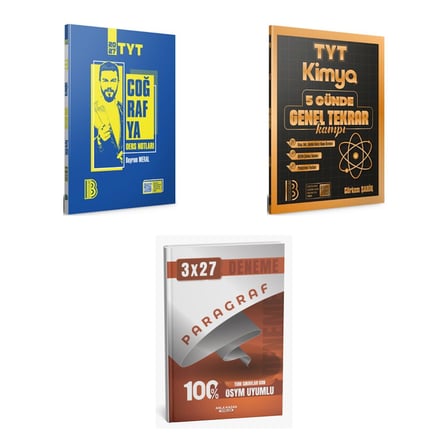 2027 Benim Hocam TYT Coğrafya + Kimya 5 Günde Genel Tekrar Kampı Konu + anla kazan paragraf deneme 3'lü Set