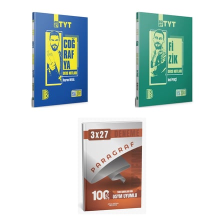 2027 Benim Hocam TYT Coğrafya + Fizik Konu + anla kazan paragraf deneme 3'lü Set