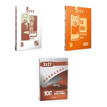 2027 Benim Hocam TYT Felsefe ve Tamamı Video Çözümlü + Tarih Konu + anla kazan paragraf deneme 3'lü Set