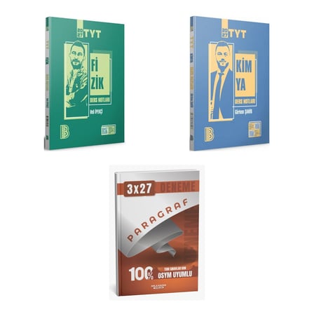 2027 Benim Hocam TYT Fizik + Kimya Konu + anla kazan paragraf deneme 3'lü Set