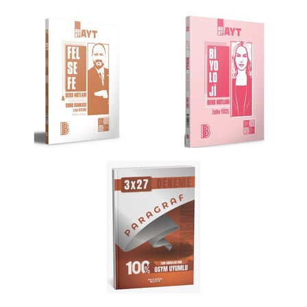 2027 Benim Hocam AYT Felsefe ve Video Çözümlü + Biyoloji Konu + anla kazan paragraf deneme 3'lü Set