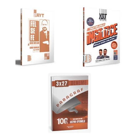 2027 AYT Benim Hocam Felsefe Ders Notları ve Video Çözümlü Soru + YDT Taktiklerle İngilizce SKILLS Konu 3'lü Set