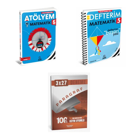 2027 Arı 5 Sınıf Matemito Matematik Atölyem Soru + Defterim Konu + anla kazan paragraf deneme 3'lü Set