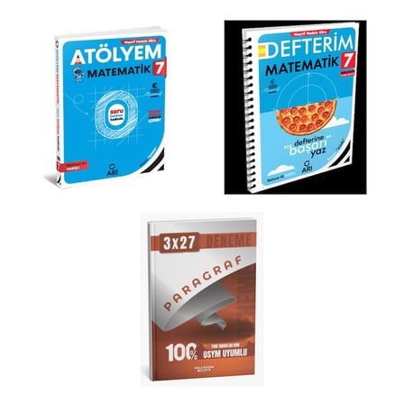 2027 Arı 7 Sınıf Matemito Matematik Atölyem-GÜNCEL Soru + Defterim GÜNCEL Konu + Ankapade 3'lü Set