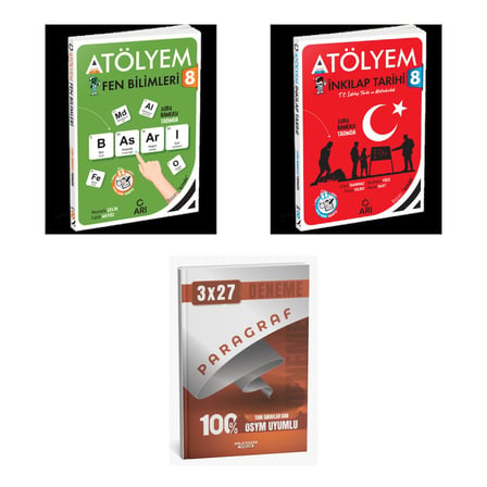 2027 Arı 8 Sınıf Atölyem Fen Fenito Bilimleri + İnkılap Tarihi ve Atatürkçülük T C Soru + Ankapade 3'lü Set