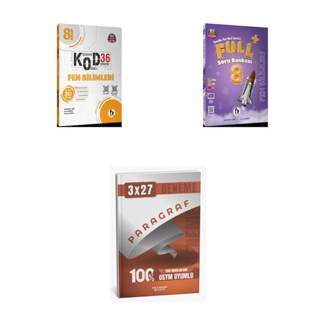 2027 Fi 8. SINIF BİLİMLERİ Fen KOD 36 DENEME Deneme + FULL Soru + anla kazan paragraf deneme 3'lü Set
