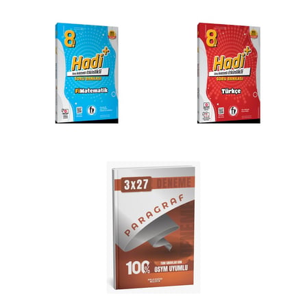 2027 Fi 8. SINIF HADİ Matematik + Türkçe Konu + anla kazan paragraf deneme 3'lü Set