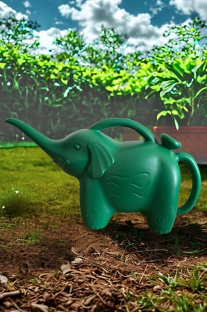 Fil Model Çiçek Bitki Sulama Aparatı Çiçek Sulama Kabı 2 Litre(Yeşil)