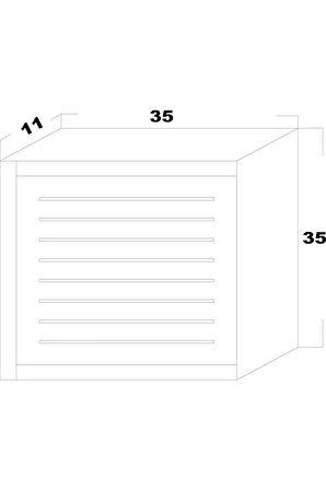 Modem Saklama Kutusu Sürgülü Model Yana Açılır 35Y x 35G x 11D Çizgili Meşe