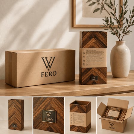 Fero Collection Dekoratif Ahşap Vazo