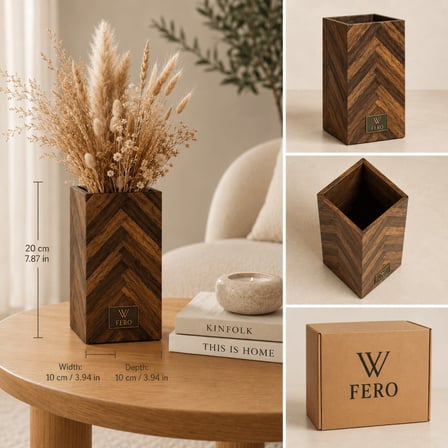 Fero Collection Dekoratif Ahşap Vazo