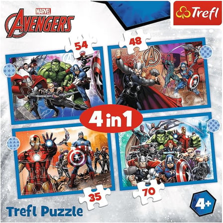 Puzzles - "4'ü 1 Arada" - Cesur Yenilmezler/Disney Marvel Yenilmezler