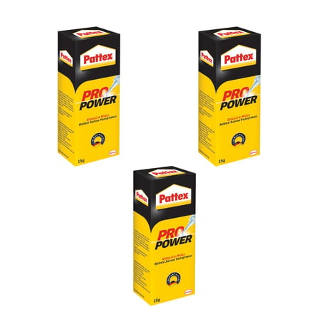 Pattex Pro Power Japon Yapıştırıcısı 15G, 3'lü Paket