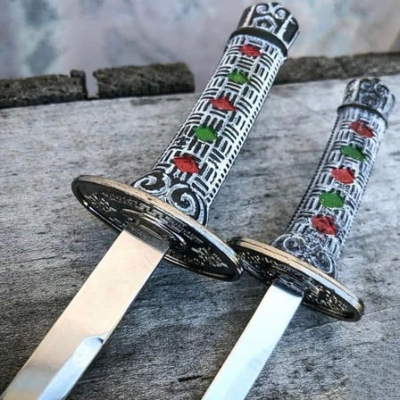 2 Li Dekoratif Mini Mektup Açacağı Seti (Standlı), Premium Koleksiyonluk Tasarım, Ofis ve Masaüstü İçin Şık Hediyelik Açacak Seti