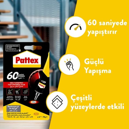 60 Saniye Üniversal Yapıştırıcı, Ev Onarımları için Çok Amaçlı Yapıştırıcı, 60 Saniyede Hızlı Yapıştırıcı, Çeşitli Malzemeler için Güçlü Yapıştırıcı, 1x20g Tüp